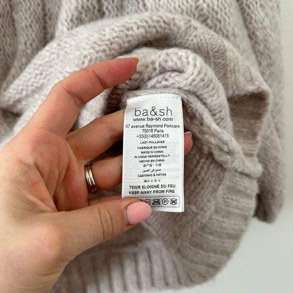 Ba&sh Rhinestone Embellished Button Shoulder Sweater Cream 2 - Picture 8 of 10